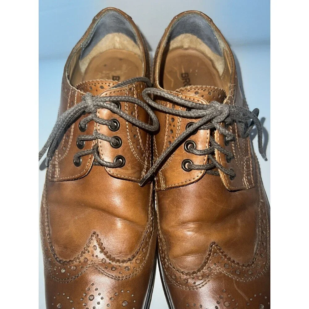 Broletto Bartolomeo Mens Wingtip Oxford Brown Dress Shoes Sz 10 Italian Preppy
